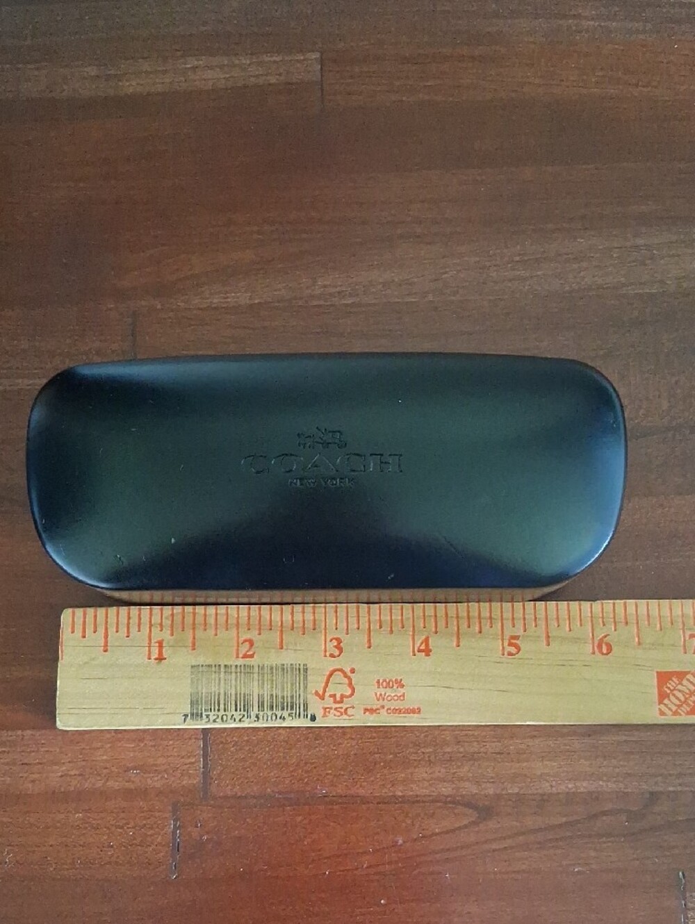 Coach Black Hard Sunglasses Case with Embossed Logo 6" - Picture 5 of 11